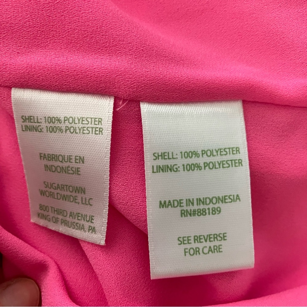 Lilly Pulitzer Hot Pink Nadia Satin Relaxed Fit Cami Tank Top size XS - Picture 7 of 7